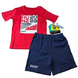 FIFA Womens World Cup 2023 USA Team Kids 2 Piece T-Shirt and Shorts Set 4T Red